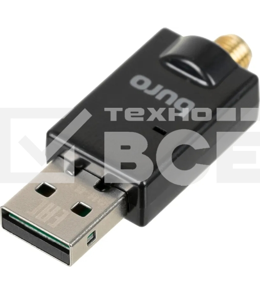 Адаптер USB Buro Bluetooth 5.0+EDR class 1 100м черный