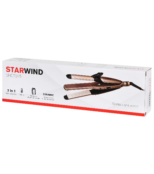 Мультистайлер Starwind SHC 7075 черный/шампань, 25 мм, 200 °C, 1 режим