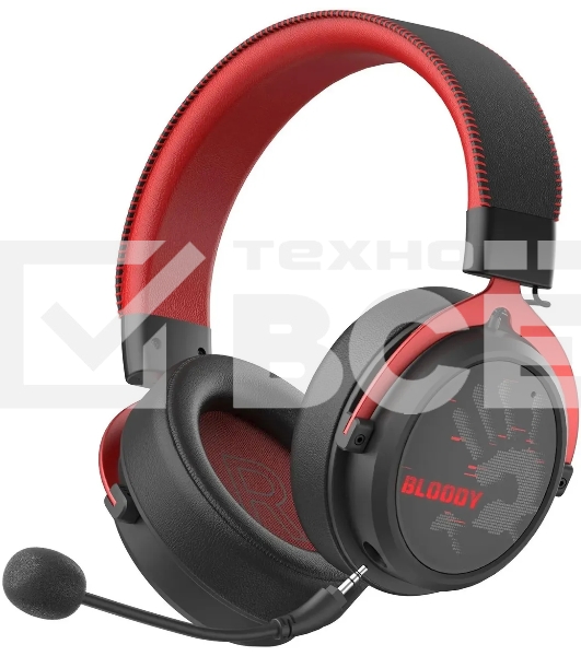 Наушники с микрофоном A4Tech Bloody MR590 Sports красный/черный 1.5м мониторные BT/Radio/3.5mm оголовье (MR590+ WIRED/SPORT RED)