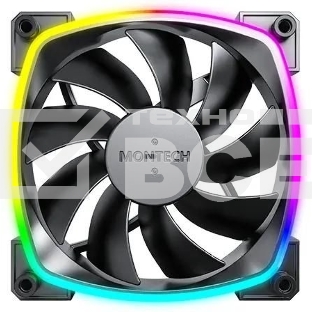 Вентилятор для корпуса Montech AX120 ARGb 120х120x25 черный 4-pin 27дБ (AX120 PWM BLACK) Ret