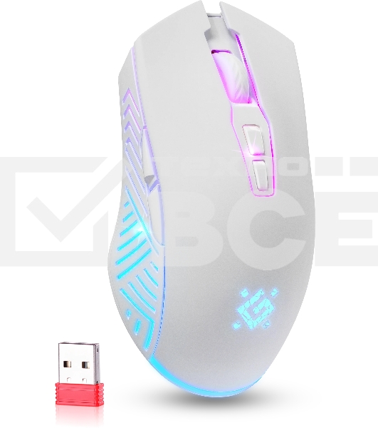 Мышь беспроводная Defender Pandora GM-502 белый, 3200 dpi, радиоканал, USB, кнопки - 7