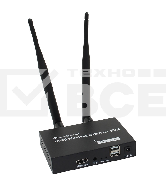 Удлинитель ORIENT VE054, WiFi HDMI KVM Extender (Tx+Rx), HDMI+USB беспроводной удлинитель до 200 м, HDMI 1.3, 1080p@60Hz, HDCP1.2, передача ИК сигнала управления, питание от внешних БП, метал. корпус (31372)