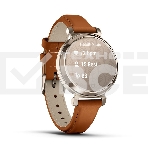 Смарт-часы Garmin Lily 2 Classic кремовое золото, коричневый кожаный ремешок 35,4мм, фото3