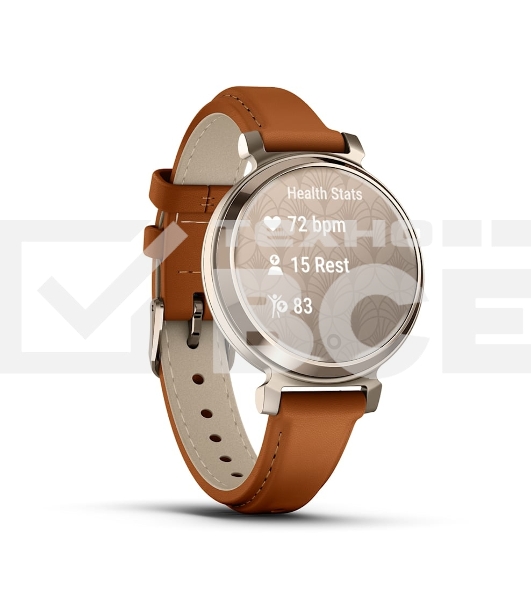 Смарт-часы Garmin Lily 2 Classic кремовое золото, коричневый кожаный ремешок 35,4мм