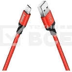 Кабель HOCO X14 красный/черный HC-62912 USB - microUSB, 2m, 1.7A, Нейлон, фото2