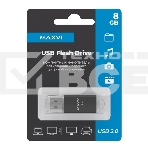 Флеш диск Maxvi MP 8GB USB 2.0 black, монолит с колпачком, металл + ABS пластик, фото3