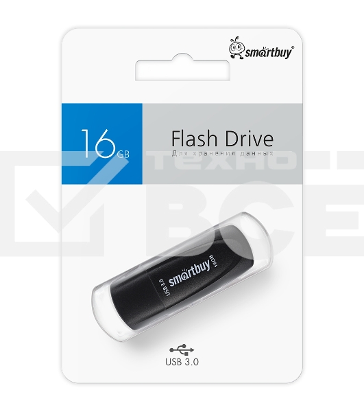 Флешка USB Smartbuy (SB016 Gb3SCK) UFD 3.0/3.1 016 Gb Scout черный