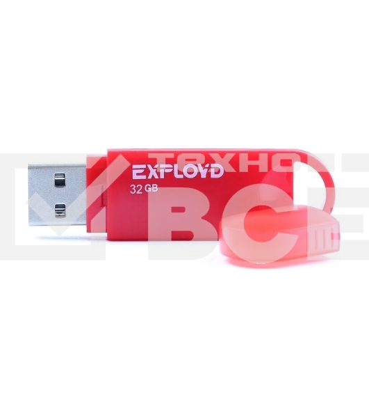 Флешка USB Exployd 570 Red (EX-32Gb-570-Red), 32Gb, USB 2.0, R/W 15/8, красный