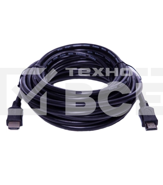 Кабель HDMI C-HM-HM-5M Wize, 5 м, v.2.0, 19M/19M, позол.разъемы, экран, черный, пакет