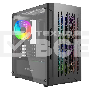 Корпус Powercase Mistral Micro D3B ARGB, Tempered Glass, 2x 140mm ARGB PWM+1x 120mm ARGB PWM, чёрный, mATX  (CMMDB-A3)