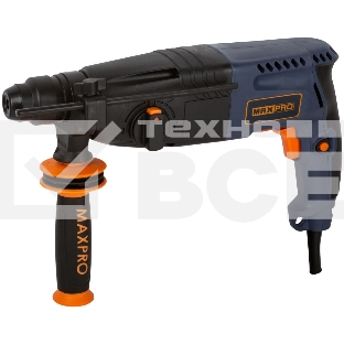 Перфоратор монтажный MAX-PRO MPRH620/24V 620 Вт, 0-1000 об/мин, 2,5 Дж, 3 режима, Д/Б/М-30/24/13, 2,8 кг, SDS-PLUS, антивибрационная ручка, резиновые вставки, рез