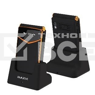Мобильный телефон Maxvi E11ds черный/золотой