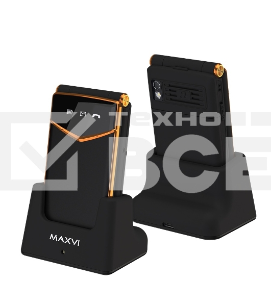 Мобильный телефон Maxvi E11ds черный/золотой