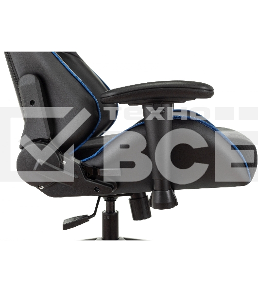 Кресло игровое Бюрократ VIKING 4 AERO BLUE черный/синий, искусст.кожа/ткань, две подушки