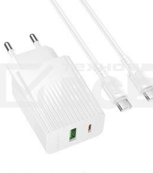 Сетевое зарядное устройство BOROFONE (6941991122927) BAS76Aaa 1USB+1Type-C 3.0A QC3.0 PD30W для Type-C Type-C White