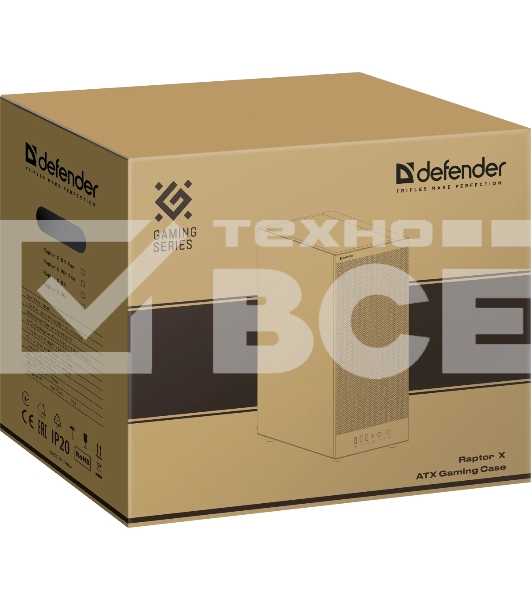 Компьютерный корпус Defender RaptorX черный,ATX,4fans,switchM/BSync