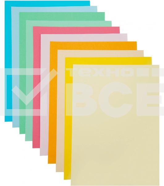 Бумага цветная Silwerhof тонир. 10л. 10цв. A4 CREATE 80г/м2 папка