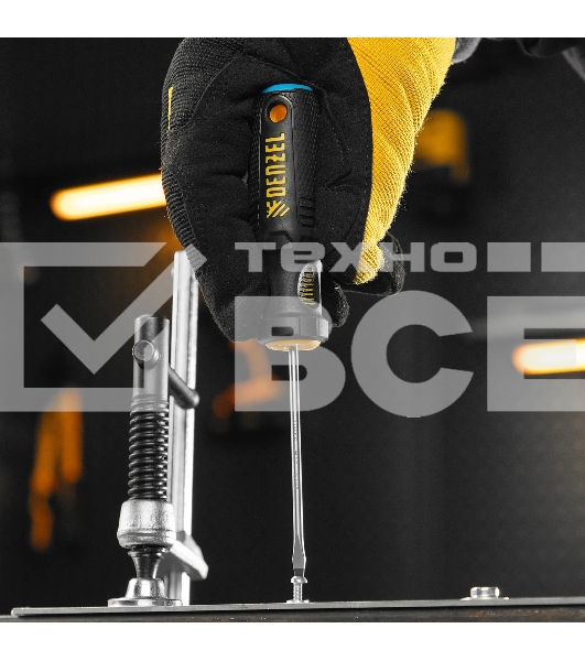 Отвертка Denzel SL3х75 мм, S2, 3к рукоятка