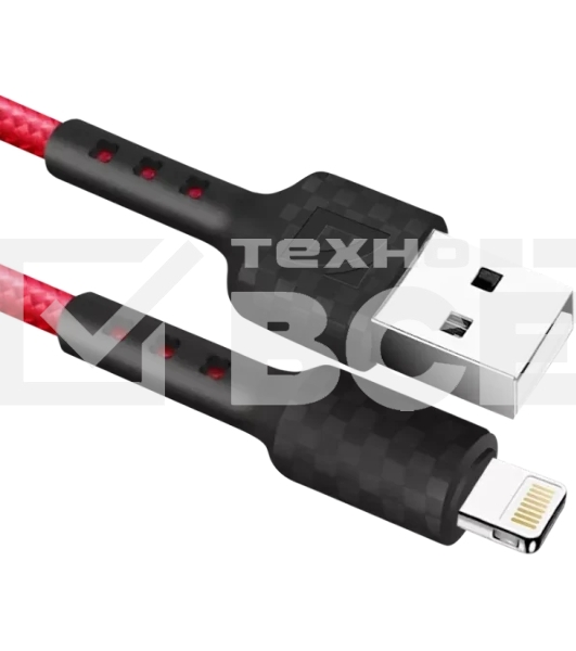 Кабель USB Defender F181 Lightning 1м, 2.4А, нейлон, пакет 1