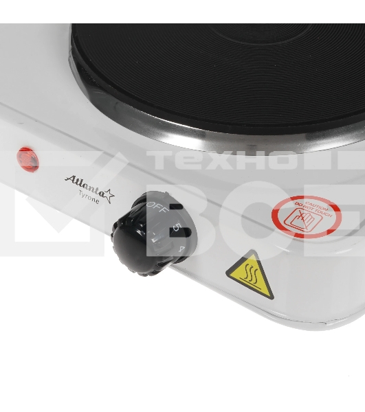 Плита настольная электрическая Atlanta ATH-1736 белый, одноконфорочная