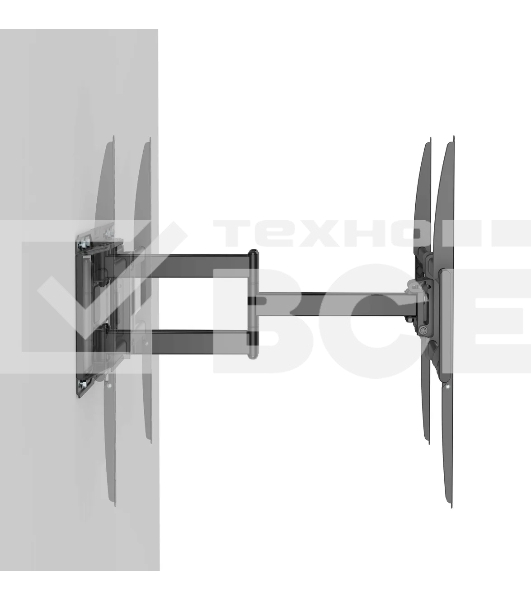 Кронштейн для телевизора Ultramounts UM968 черный 43'-105' макс.75кг настенный поворот и наклон