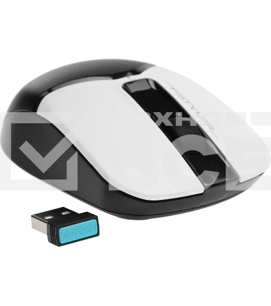 Мышь беспроводная A4Tech Fstyler FB12 белый/черный, 1200 dpi, радиоканал, Bluetooth, USB, кнопки - 3
