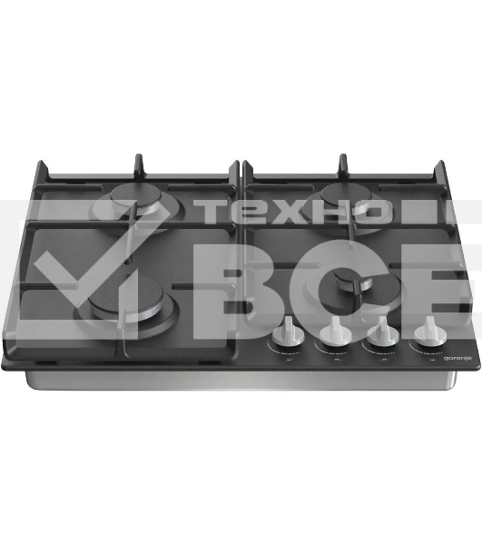 Газовая варочная панель Gorenje G641EXB, 4 конфорки, металл, черный
