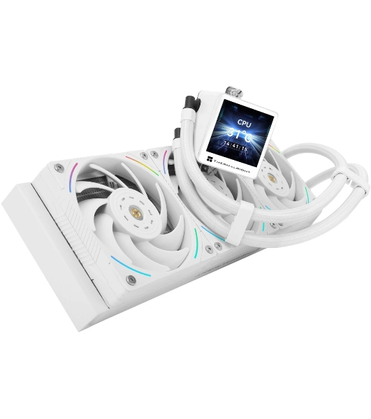 Система жидкостного охлаждения Thermalright Frozen Vision 360 V2 (360мм, LED, White, ARGB/Fans: 3x120мм, 69CFM, 27dBA, 2150RPM/Pump height 60мм, 23dBA, 3000RPM, Rad thickness 27мм/S: 1700, 1200, 1851, 115X, 2011, 2066, AM5, AM4)