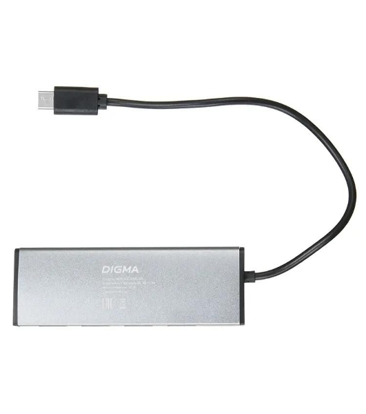 USB-концентратор Digma HUB-4U2.0-UC-DS, USB-C, USB 2.0 4 порта, USB