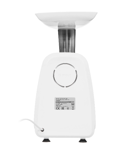 Мясорубка электрическая Bosch MFW2514W белый, 1500 Вт, 1.7 кг/мин, защита от перегрузки, насадки - 3