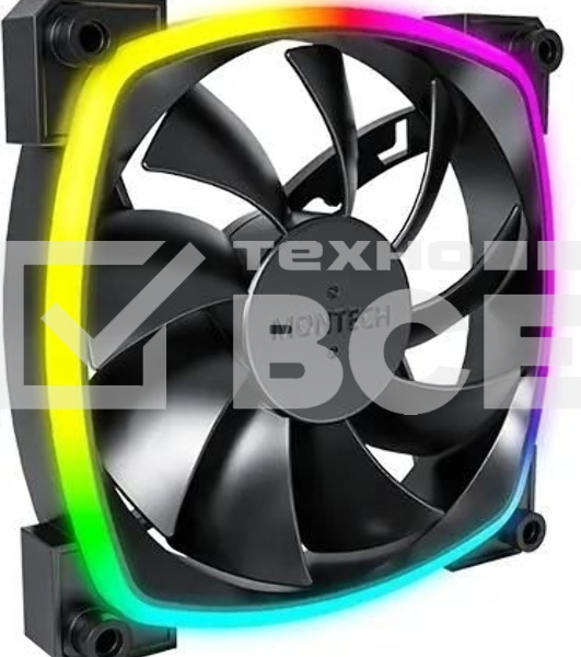 Вентилятор для корпуса Montech AX120 ARGb 120х120x25 черный 4-pin 27дБ (AX120 PWM BLACK) Ret