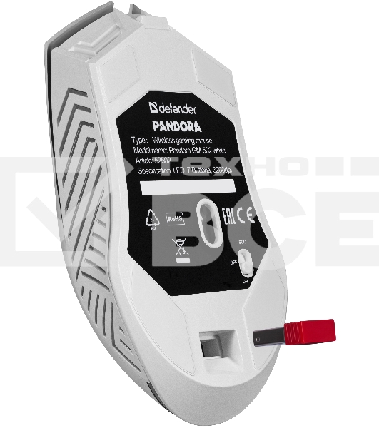 Мышь беспроводная Defender Pandora GM-502 белый, 3200 dpi, радиоканал, USB, кнопки - 7