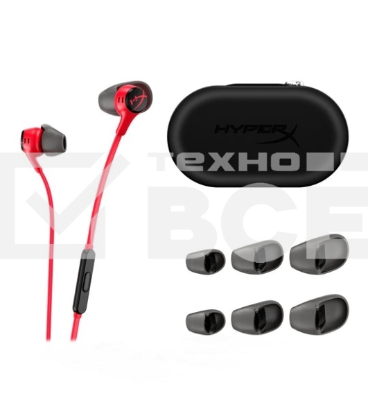 Наушники проводные HyperX Cloud Earbuds II красный