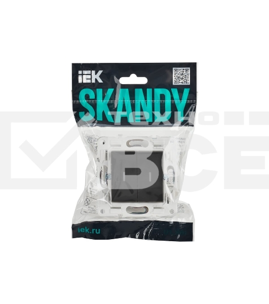 Выключатель IEK SKANDY SK-V09G 2-кл. 10А с индикацией графит SK-V20-1-10-K53