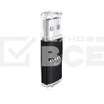 Флеш диск Maxvi MP 8GB USB 2.0 black, монолит с колпачком, металл + ABS пластик, фото4