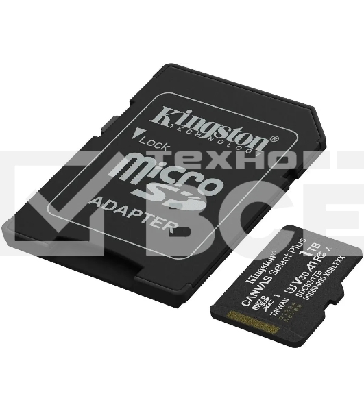 Флеш карта microSDXC 1Tb Kingston SDCS3/1Tb Canvas Select Plus + adapter