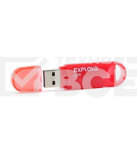 Флешка USB Exployd 570 Red (EX-32Gb-570-Red), 32Gb, USB 2.0, R/W 15/8, красный