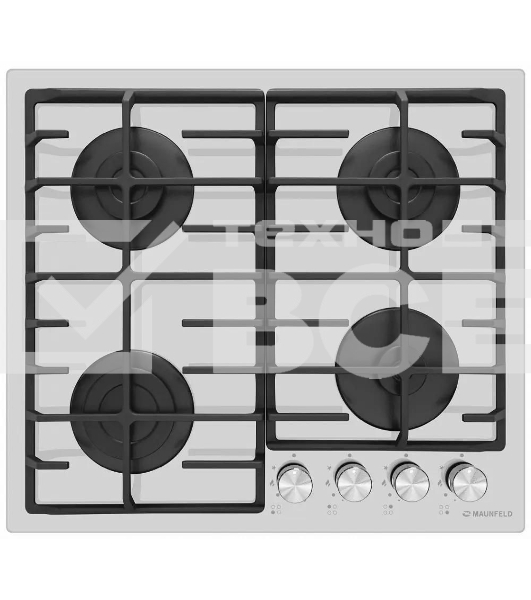 Газовая варочная панель Maunfeld EGHG.64.6CW/G, 4 конфорки, закаленное стекло, белый