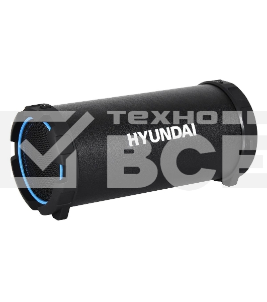 Колонка портативная Hyundai H-PAC220 черный/голубой 10W 1.0 BT/3.5Jack/USB