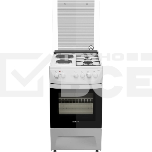 Плита комбинированная Darina 1D KM 241 337 W белый/черный, конфорок 4 шт, духовка 50 л, 50 см x 85 см x 60 см