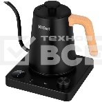 Чайник электрический Kitfort КТ-6726 1л. 1200Вт черный/дерево корпус: нерж.сталь/пластик, фото 1