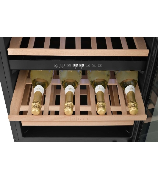 Винный шкаф встраиваемый ZÜGEL ZCWI460DB, черный