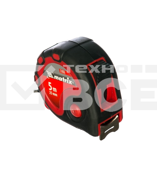 Рулетка MATRIX 31035  status 3 fixations 5мх25мм двухкомпонентный корпус 3 фиксации ленты