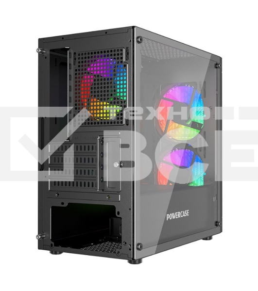 Корпус Powercase Mistral Micro D3B ARGB, Tempered Glass, 2x 140mm ARGB PWM+1x 120mm ARGB PWM, чёрный, mATX  (CMMDB-A3)