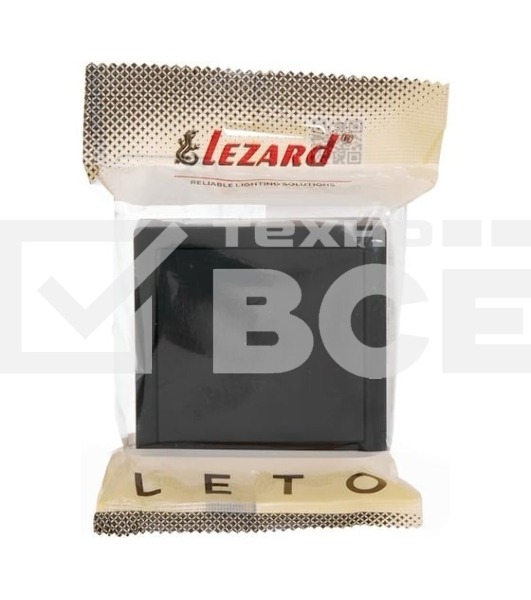 Выключатель 1-клав. проходной LETO черн. бархат LEZARD 752-4200-105