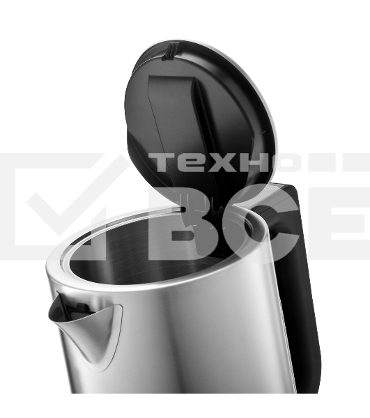 Чайник электрический BRAYER BR1060 2200 Вт, 1,7 л, стальной/черный