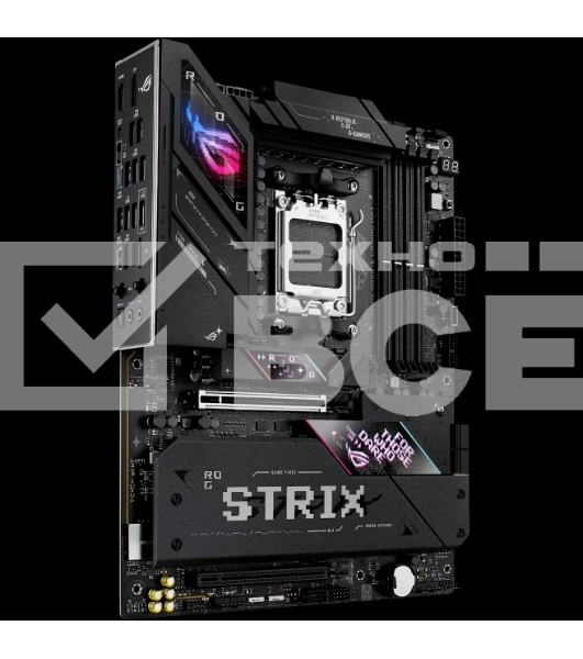 Материнская плата ASUS ROG STRIX B850-E GAMING WIFI, AM5, AMD B850, 4xDDR5, 4xSATA, 5xM.2, 1xPCI-E 5.0 x16, 1xPCI-E 4.0 x16, 1xRealtek 5Gb Ethernet, 1xUSB-C 4, 1xUSB-C 20Gbps, 6xUSB-A 10Gbps, 4xUSB-A 2.0, 3x3.5 мм, 7.1, ATX