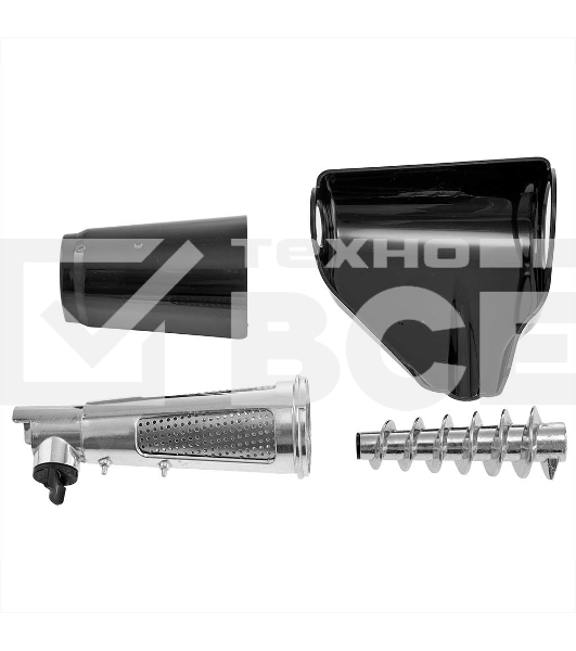 Мясорубка электрическая DELTA DL-6105M черный, 2000 Вт, 1.8 кг/мин, реверс, защита от перегрузки, насадки - 4