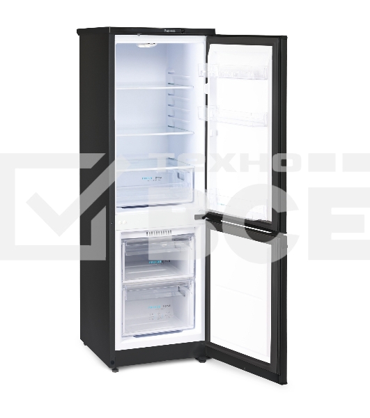 Холодильник Бирюса B418 черный двухкамерный 125/55л морозилка снизу