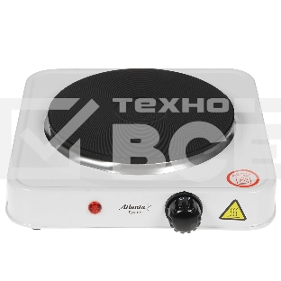 Плита настольная электрическая Atlanta ATH-1736 белый, одноконфорочная